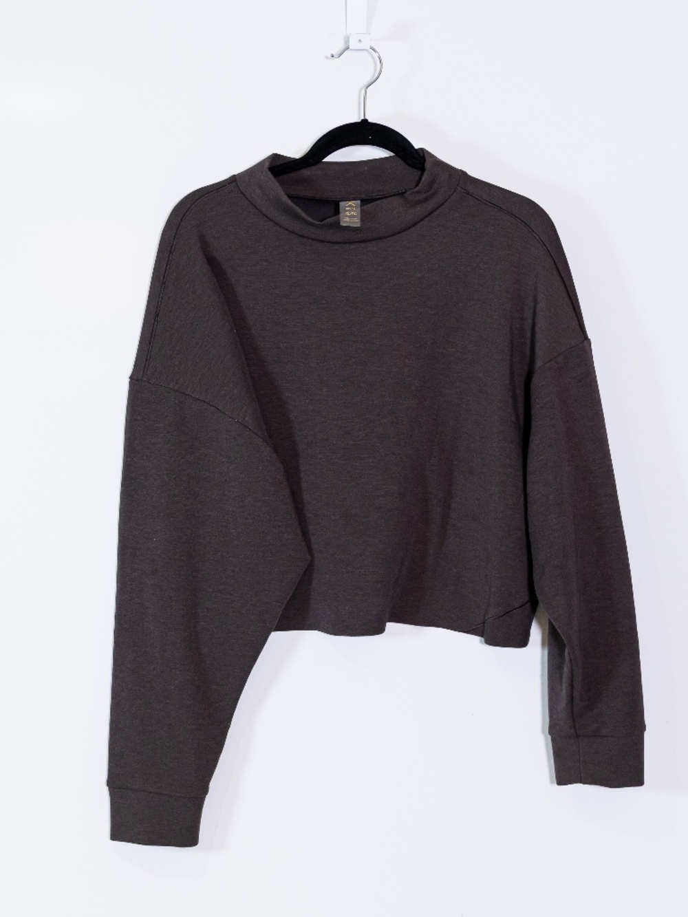 Rhone Women's DreamGlow Cropped Mockneck Pullover Athletic Sweater Brown XL